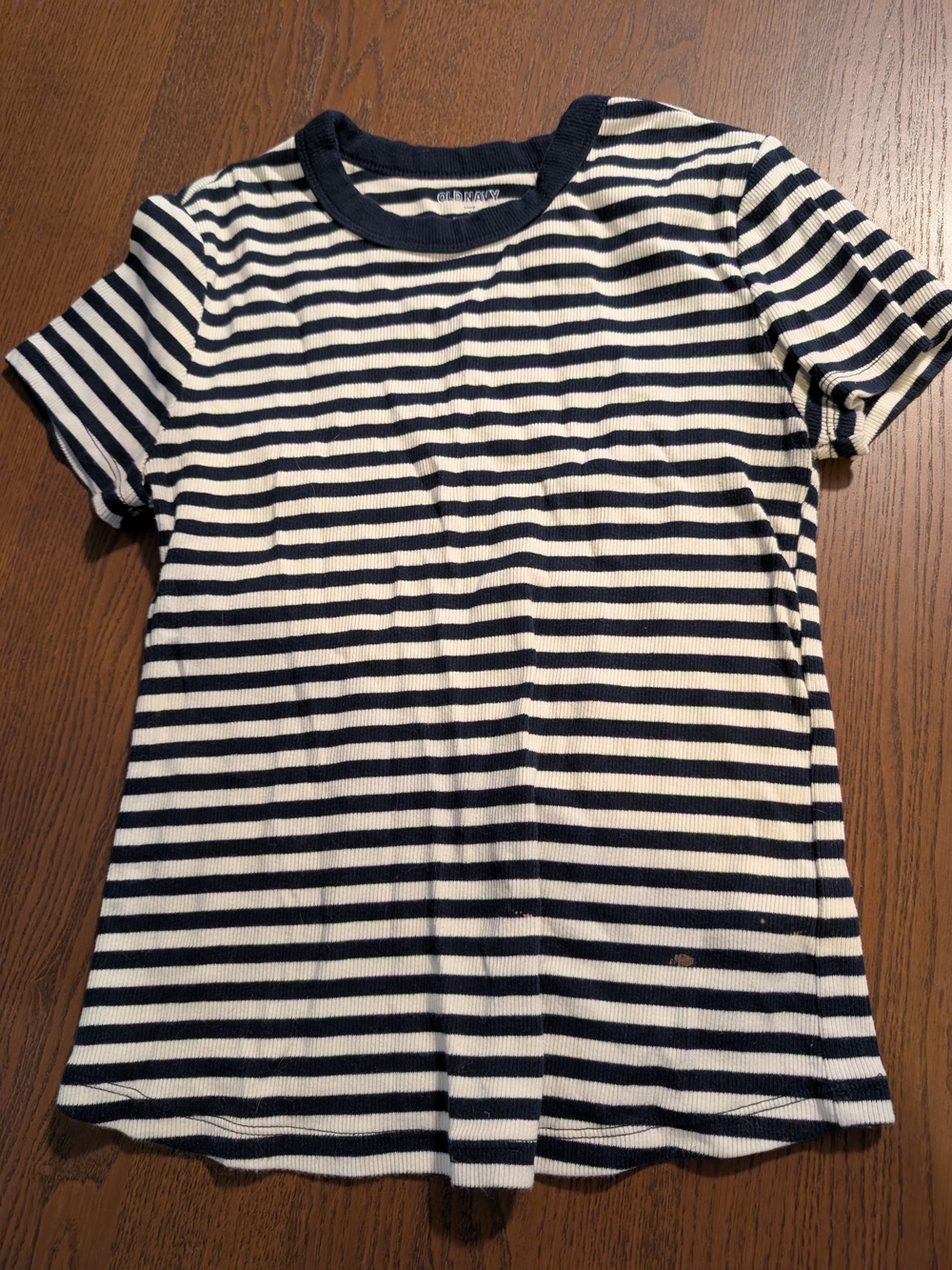 Old Navy Navy & White Striped Short Sleeve Tee